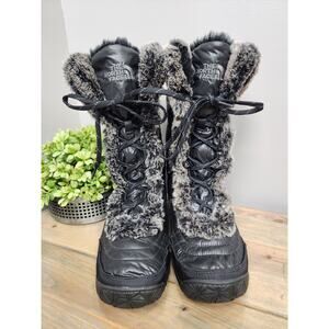 The North Face Goose Down Faux Fur Quilted Puffer Boots Black Size 9